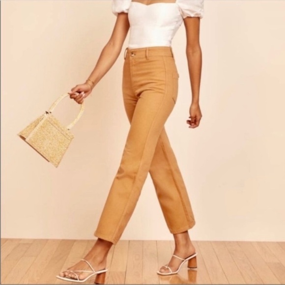 🆕 Reformation Marine Jeans in Butterscotch - Picture 3 of 9